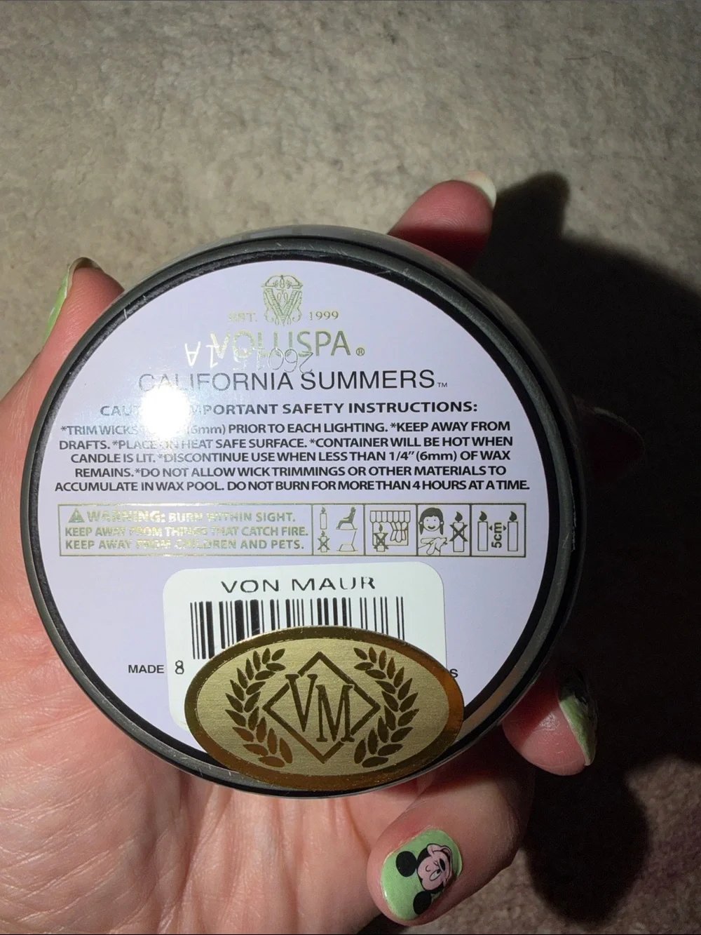 NEW Voluspa California Summers Petite Decorative Candle